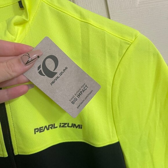 Pearl Izumi Mens NWT Yellow Black Full Zip Short Sleeve Quest Cycling Jersey XS - Picture 4 of 10